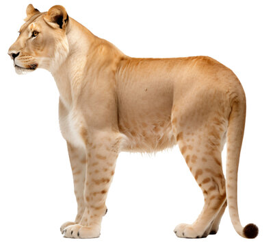Liger isolated on the transparent background PNG. AI generative.