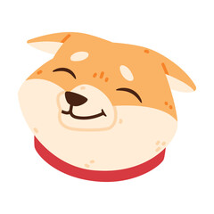 Akita Inu Dog and Domestic Animal or Pet Smiling Vector Illustration