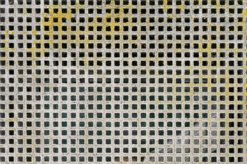 Detail shot of a weathered grid plate