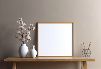 Empty picture frame on the wall