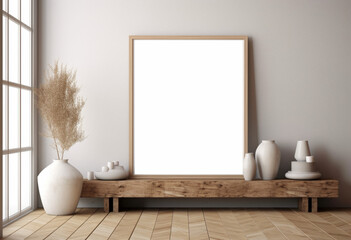 Empty picture frame on the wall