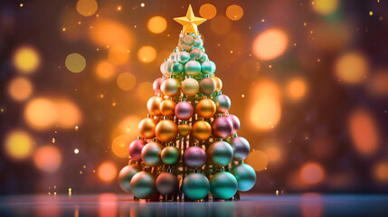 Weihnachtskugeln, Baum mit Freiraum.
Hintergrund, Weihnachtskarte
Generative AI