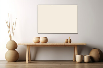 Empty picture frame on the wall