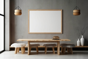 Empty picture frame on the wall