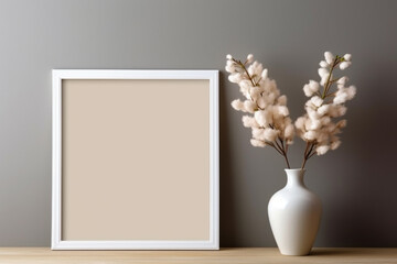 Empty picture frame on the wall