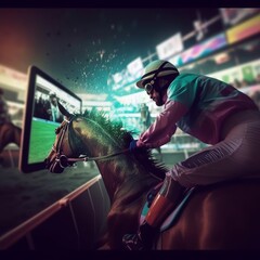 online horse racing betting. Gambling concept