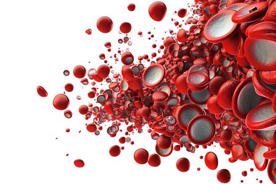 blood cells isolated on white background. Generated by AI.