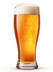 Glass of beer isolated created with Generative AI technology.