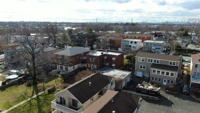 Birds Eye View of Waterfront Neighborhood in the Bronx