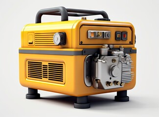 Portable electric AC generator, isolated on white. Diesel or petrol generator for home and industrial use. created with Generative AI technology.