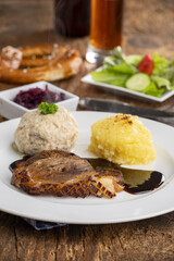 bavarian roasted pork on wood