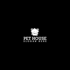 Pet House Logo template icon isolated on dark background