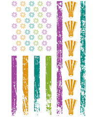 American Racket Sports Flag Badminton Athletic New Year