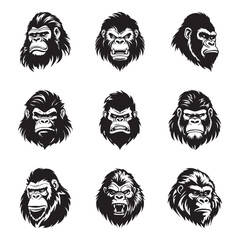 Gorilla logo set - Premium design collection - Vector Illustration © Анна Лепеха