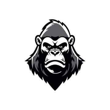 Gorilla logo - Gorilla icon, vector illustration on white background