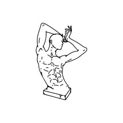 vector illustration of a man statue