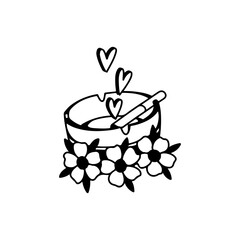 vector illustration of a cigarette with flowers