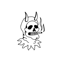 vector illustration of clown skull concept