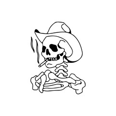 vector illustration of cowboy skull concept