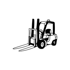 forklift illustration vector with concept