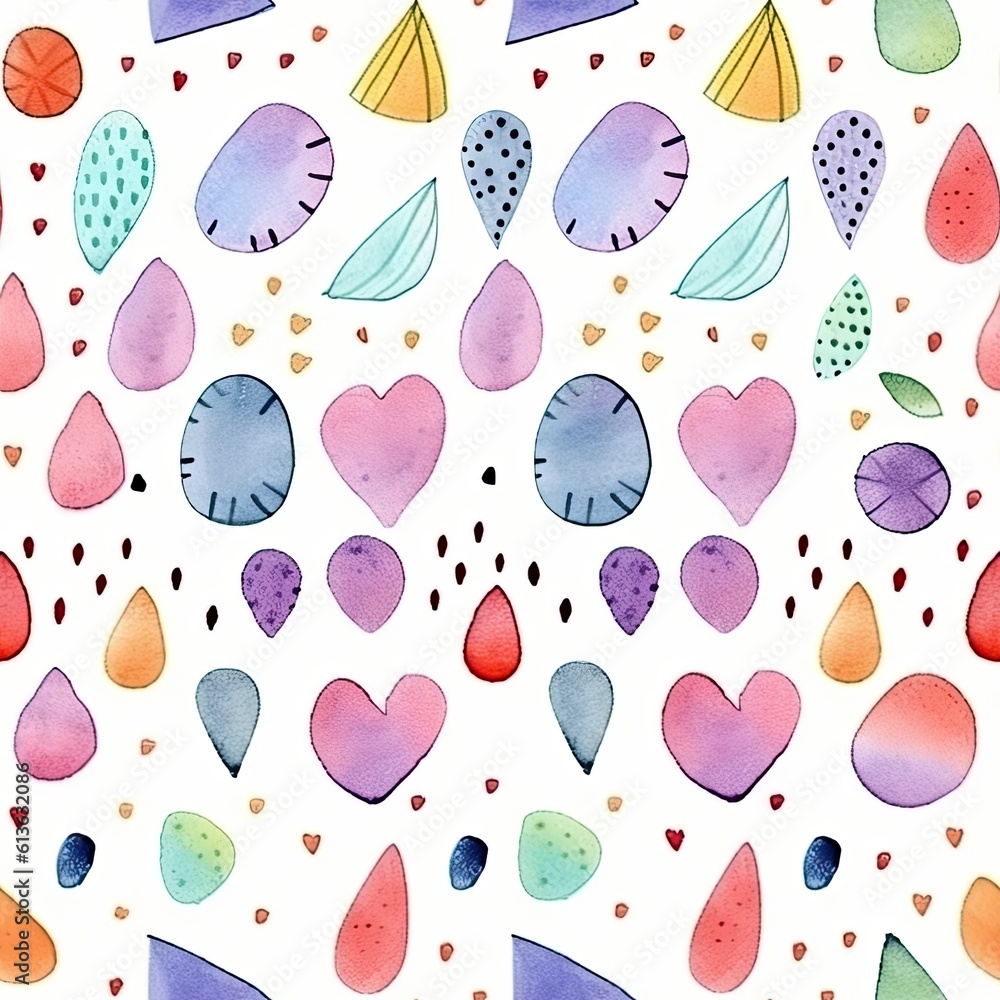 Poster seamless pattern background with abstract watercolor textured geometric figures. aquarelle simple fi