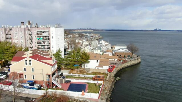 Birds Eye View of Waterfront Homes in the Bronx