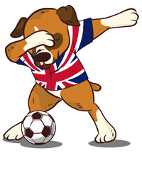 British Sports Flag Dabbing Dog Football Athlete Soccer