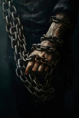 Fototapeta na wymiar Hands Holding Chains