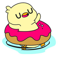 Donut Floater Duck Swimmer Swimming Sports Baby Animal