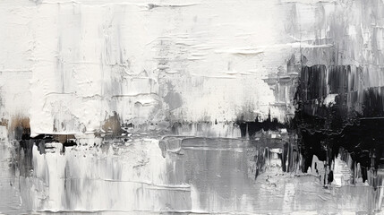 Black, White and Gray Abstract Modern Art Acrylic Canvas Painting, generative ai