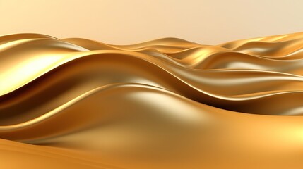 Gold 3 d background with wave Generative AI