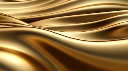 Gold 3 d background with wave Generative AI