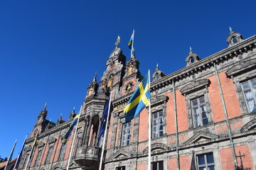 Naklejka premium Malmö Rådhus, the attractive old town hall in Malmö