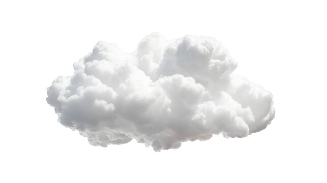 White clouds isolated on transparent background. Generative AI	

