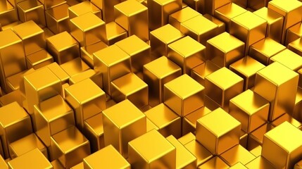 Gold  cubes seamless pattern Generative AI