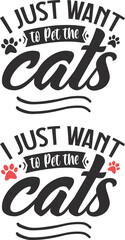 Cats Typography Vector T-shirt Design .
