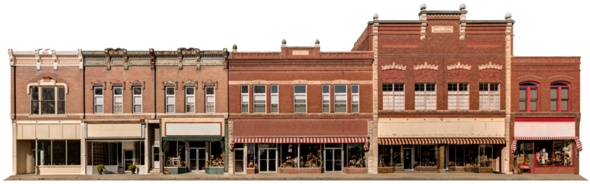 Turn of the last century architecture. A 19th century shopping mall typical of small town living.