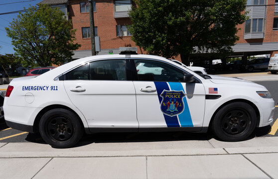 Stone Harbor, NJ - May 25, 2023: Stone Harbor Police car parked in town