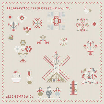 Sampler , needlework, Netherlands
