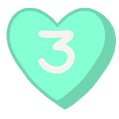 3 Green Heart Alphabet