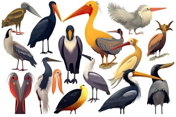 Obraz premium flock of colorful birds perched on a tree branch. Generative AI