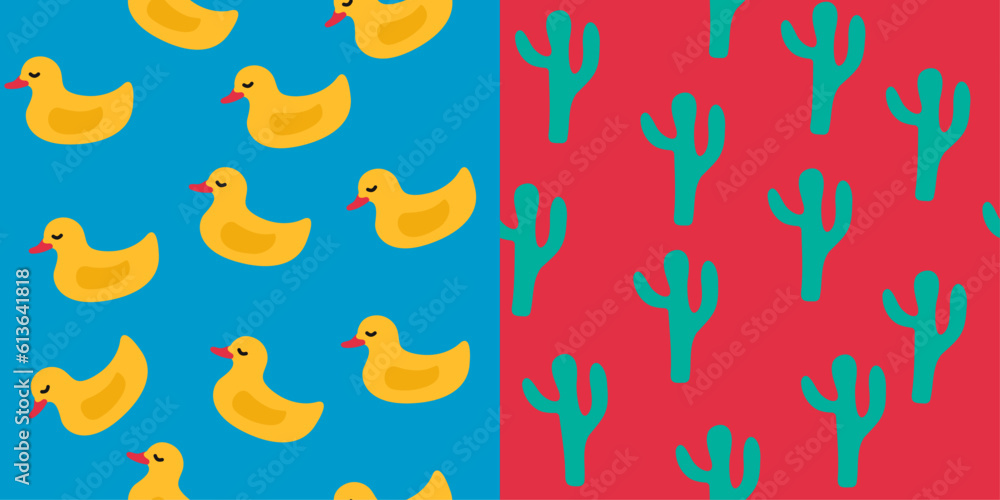 Poster set of seamless patterns in modern style. trendy design. groovy. vector stock illustration. isolated
