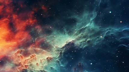 Fototapeta premium Colorful space galaxy cloud nebula. Stary night cosmos. Universe science astronomy. Supernova background wallpaper