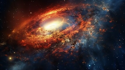 Naklejka premium Colorful space galaxy cloud nebula. Stary night cosmos. Universe science astronomy. Supernova background wallpaper