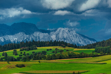 Picturesque Alps mountains landscape in summer