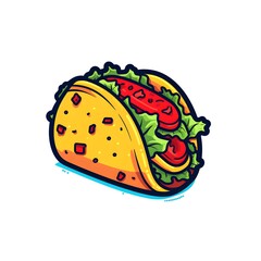Vector illustration of a burrito. Burrito, mexican, food. Created with Generative AI Technology. 