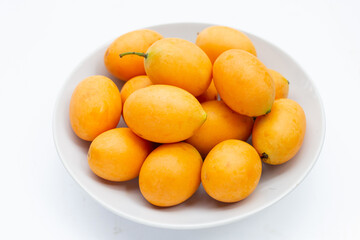 Marian plum fruit isolated on white background