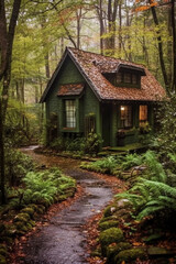 Fototapeta na wymiar House in the woods