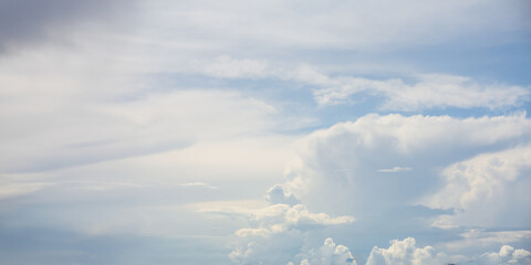 Naklejka na ściany i meble panorama blue sky and white clouds for background usage
