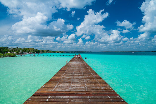 Pier in Bacalar Lagoon